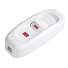Compact White Plastic In- Cord Light Lamp