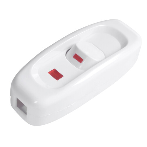 Compact White Plastic In- Cord Light Lamp
