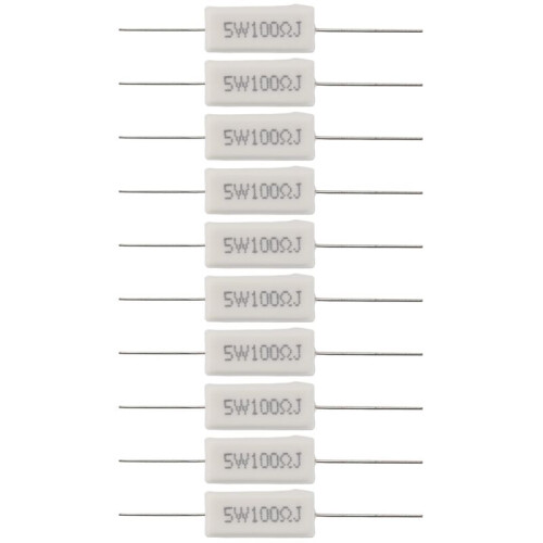 10x Wirewound Ceramic Cement Resistors 100 Ohm 5W Watt 5%