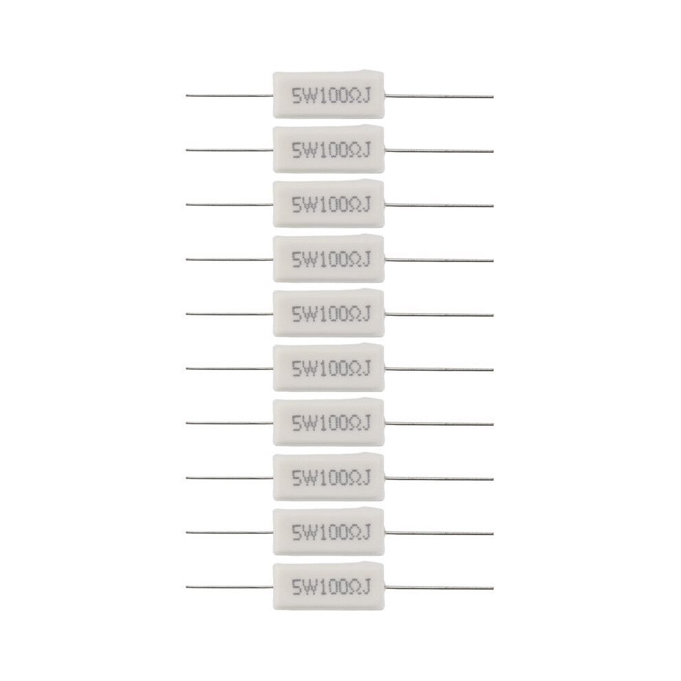 10X Wirewound Ceramic Cement Resistors 100 Ohm 5W Watt 5% 6031503491327