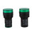 2 Pc AC220V Green LED Power Indicator Lampada Spia Per Segnale 22mm Dia 1