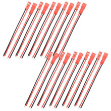 10 Paires 2 Broches Jst Connecteur Socket M À F Câble 110Mm Rouge Noir