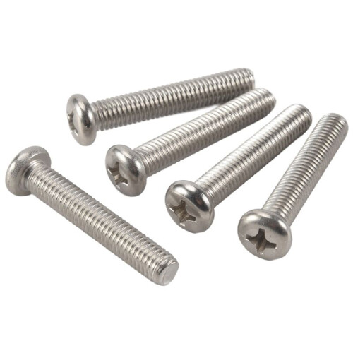 M8 x 45mm 304 Stainless Steel Phillips Machine Screw Bolt 5pcs