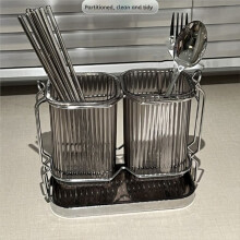 Organizador de Cubiertos de Cocina de Pared, Ligero y Lujoso, Soporte para Palillos y Cucharas, Escurridor de Utensilios de Acero Inoxidable.