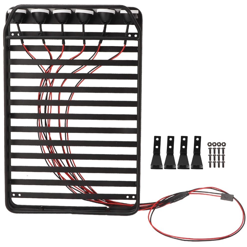 Metal Material Sturdy Construction Rc Car Roof Rack Led Set Easy To Install Luggage Carrier For Enhanced Visibility Scale Rc Crawler Light 9071309149630