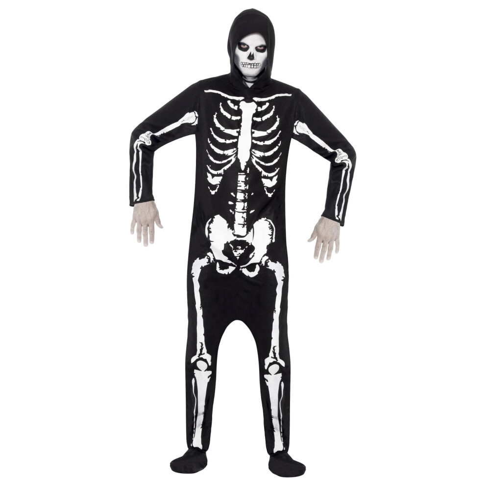 Smiffy's (S, Black/White) Unisex Adult Skeleton Costume