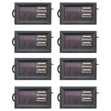8X Red Led Digital Display Voltmeter Voltage Meter Volt Tester Panel for 12V Cars Motorcycles