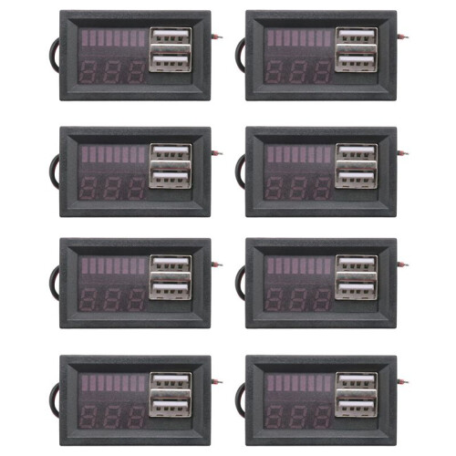 8X Red Led Digital Display Voltmeter  Voltage Meter Volt Tester Panel for  12V Cars Motorcycles