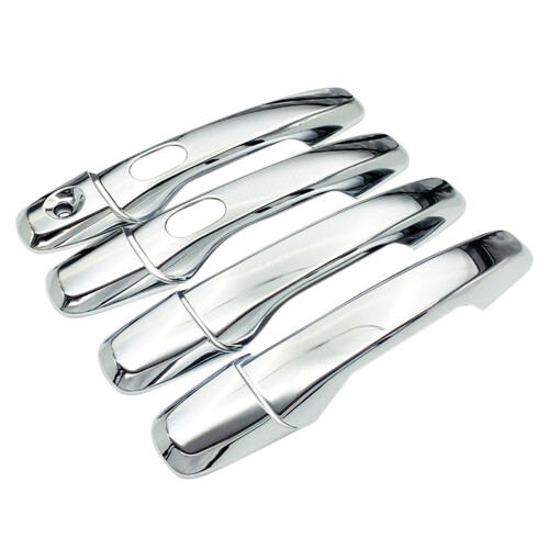 8PCS ABS Silver Chrome Outer Side Door Handle Cover Trim with  Hole for  Explorer 2011-2018
