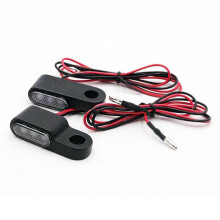 2 StüCk 12V Motorrad Anzeigen LED Wenden Signal Blinker Lenker Gelb Signal Leuchte Blinker, Bremse Kupplung Hebel Halterung, Schwarz