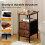 Levede Bedside Table Side Cabinet Storage Nightstand Charging Station 2 Drawers 5