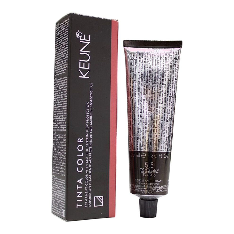 Keune Tinta Color 5.5 Permanent Color Light Mohogany 2 Oz Brown