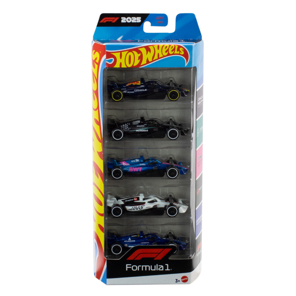 Hot Wheels 1:64 Scale 5-Pack Formula 1 Die-Cast Toy Cars Brand New - Image 7