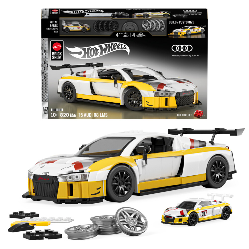 Photos - Construction Toy Hot Wheels Mattel Brick Shop  Elite '15 Audi R8 LMS 820pcs JFT18 