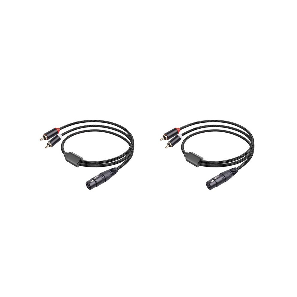 2X 3Pin Xlr Female To Dual Rca Male Y Splitter Cable,Mixer Amplifier Audio Cable,Stereo Audio Interconnect Cable,3 Meter 6033977927210