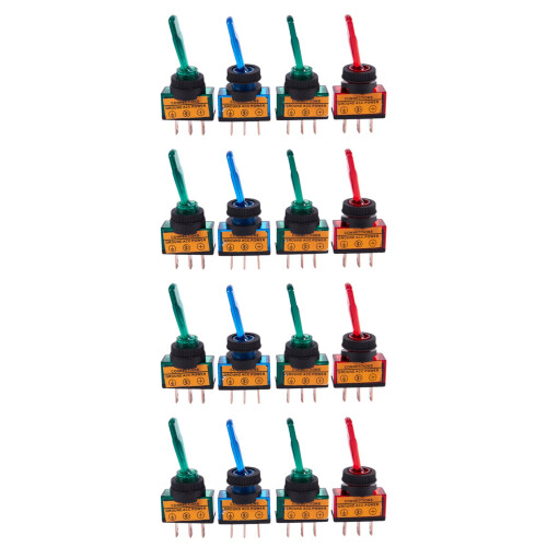 16PC 12V  20A LIGHT ILLUMINATED KIPPSCHALTER STEUERUNG AUTO BOOT DASH SPST Auf / OFF