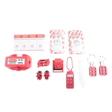 Electrical Lockout Tag Kit, Hasp Set, Clamp and Universal Multi-Pole Circuit Breaker Lockout, Strap, Carrying Case Set
