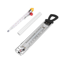2Pcs Sugar Thermometer with Pot Clip, Stainless Steel Sugar Syrup Jelly Oil Deep Fry Thermometer with Hanging Hole