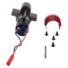 370 Brushed Motor+Alloy Heat Sink Gear Box Set with Steel Gears for WPL Henglong C14 C24 B14 B24 B16 B36 4X4 6X6 Upgraded Parts,Grey