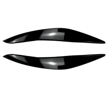 For  5-Series F10 F11 Early 2011-2014 Glossy Black Front Headlight Cover Garnish Strip Eyebrow Cover Trim Sticker