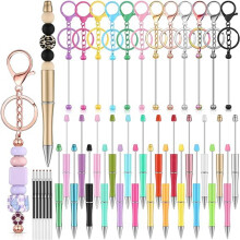 36 Beaded Pen Keychain Strips 12 Beadable 24 Blank Pens Craft Making Kit Gift A