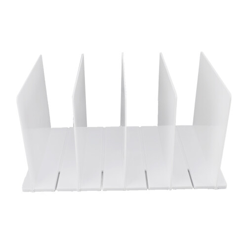 Modern Plastic Shelf Divider Holder with 5 Boards, ABS Closet Organizer 2