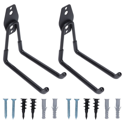 Multipurpose Garage Wall Hooks 2 Pack Sturdy Metal Storage Hangers 16.5cm Size 1