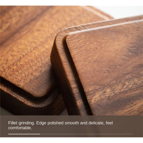 Walnut Plate Solid Wood Round Dessert Plate  Japanese Tableware Stackable Dessert Wooden Tray Tea Tray A 1