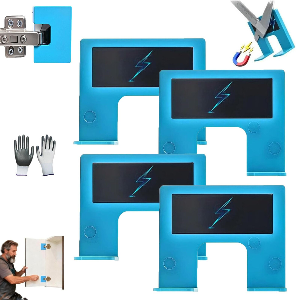 Magnetic Door Hinge Jig With Precision 2Mm Alignment Groove, Adjustable Drill Guide, Set Of 4 9169991254845