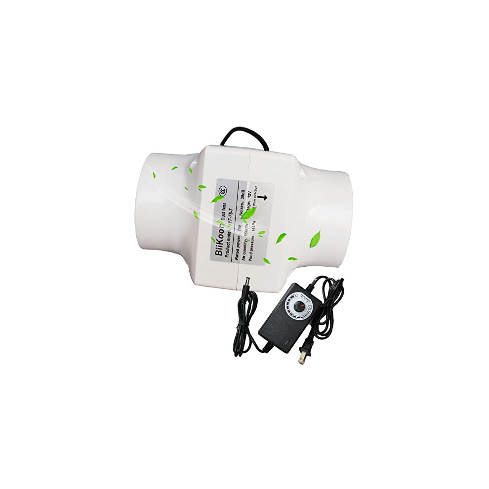 3 Inch Inline Duct Fan With Adjustable Speed Control, Quiet Ventilation For Heating Cooling Grow Tents 9199774237994