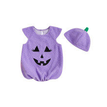 (12-18 Months, Purple) Kürbiskostüm für Kinder – Süßes Halloween-Cosplay, 2-teiliges Set mit Oberteil und Hut