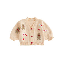 (0-3 Months, Beige) Weihnachtsstrickjacke für Babys und Winterkleidung