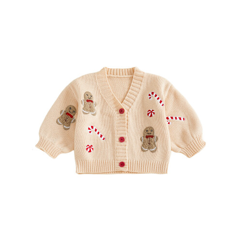 (0-3 Months, Beige) Χριστουγεννιάτικη ζακέτα Santa τον χειμώνα
