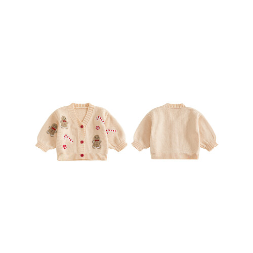 (6-9 Months, Beige) Χριστουγεννιάτικη ζακέτα Santa τον χειμώνα 1