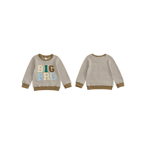 (3-4 Years, Beige) Φούτερ για νήπια και ρίγες 1