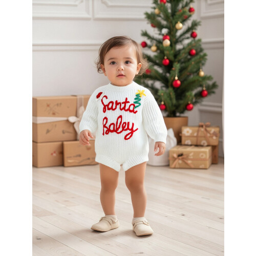 (3-6 Months, White) Χριστουγεννιάτικη φόρμα με μωρά κορίτσια 2