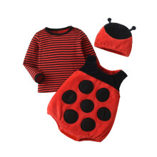 (9-12 Months, Red) Kostým berušky pro miminka, tričko s dlouhým rukávem, overal a čepice, halloweenské oblečení