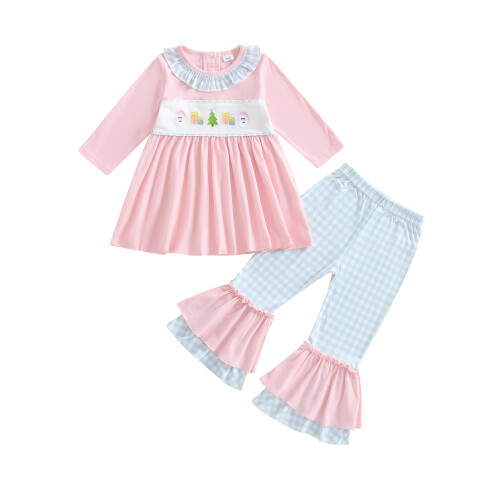 (5-6 Years, Pink) Σετ παντελονιών κοριτσιών, Χριστουγεννιάτικη στολή