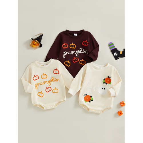(6-12 Months, Khaki) Κορμάκι για κορίτσια νεογέννητα Halloween 2