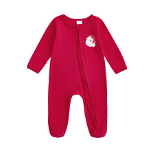 (3-6 Months, Red) Body dla noworodka z nadrukiem Świętego Mikołaja, długi rękaw, okrągły dekolt