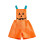 (3-4 Years, Orange) Φόρμα Halloween για κορίτσια, πορτοκαλί σορτς με τυπωμένη κολοκύθα. 1