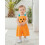 (3-4 Years, Orange) Φόρμα Halloween για κορίτσια, πορτοκαλί σορτς με τυπωμένη κολοκύθα. 7