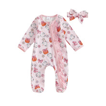 (3-6 Months, Pink) Dětský overal pro novorozence, Halloween, dívčí, dlouhý rukáv, s volánky, 2 ks, outfit na cestu domů