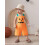 (3-4 Years, Orange) Φόρμα Halloween για κορίτσια, πορτοκαλί σορτς με τυπωμένη κολοκύθα. 6