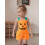 (3-4 Years, Orange) Φόρμα Halloween για κορίτσια, πορτοκαλί σορτς με τυπωμένη κολοκύθα. 5