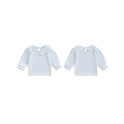 (5-6 Years, White) Φθινοπωρινό T-shirt νήπια φαρδιά μπλούζα 1