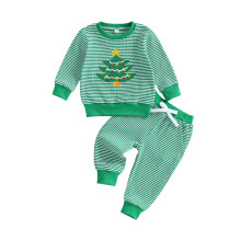 (3-4 Years, Green) Zimní vánoční souprava kapsovými kalhotami.