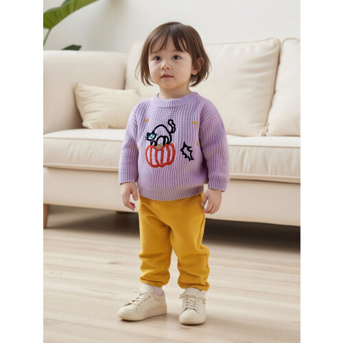 (9-12 Months, Purple) Παιδικό πουλόβερ για κορίτσια, ζεστό μακρυμάνικο για αποκριές 2