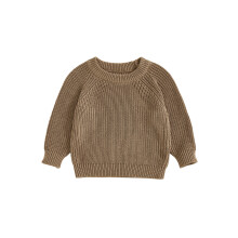 (4-5 Years, Grey Khaki) Toddler Baby Ribbed Sweater Stylish Solid Crew Neck Long Sleeve Knitted Tops for All Seasons