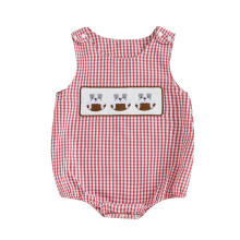 (12-18 Months, Red 1) Kisfiú kockás, tankos, állatmintás, focimez, ujjatlan, kerek nyakú overall